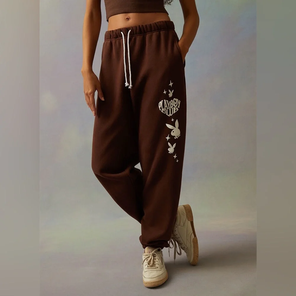 PLAYBOY by PacSun Brown Sweatpants - Picture 1 of 3